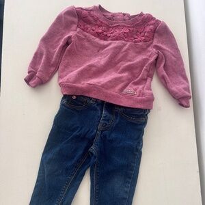Hudson Jeans Jeans and sweater set 12 months